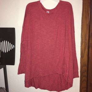 new red longsleeve top old navy luxe tee